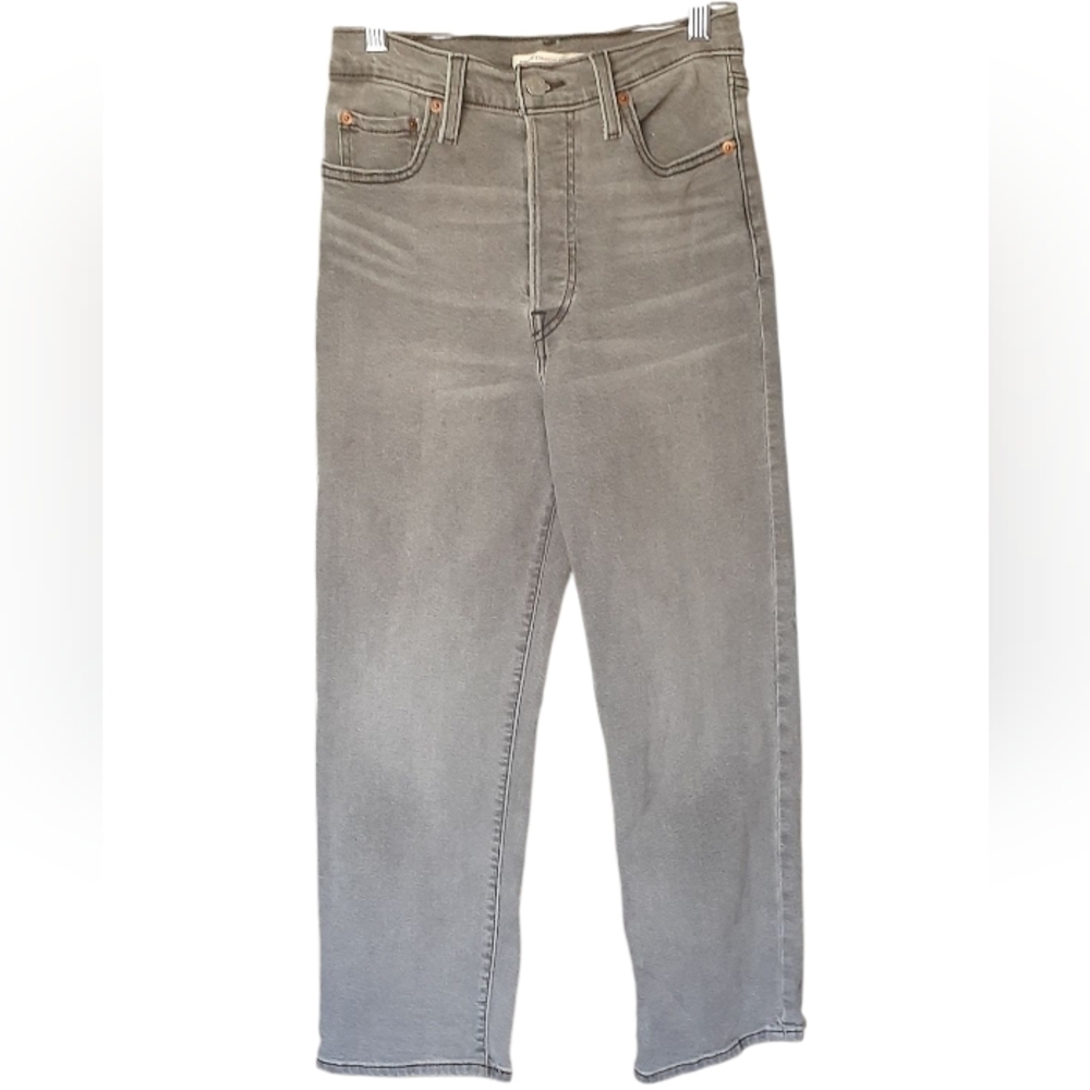 Levi's Ribcage Straight Gray Jeans Size 26